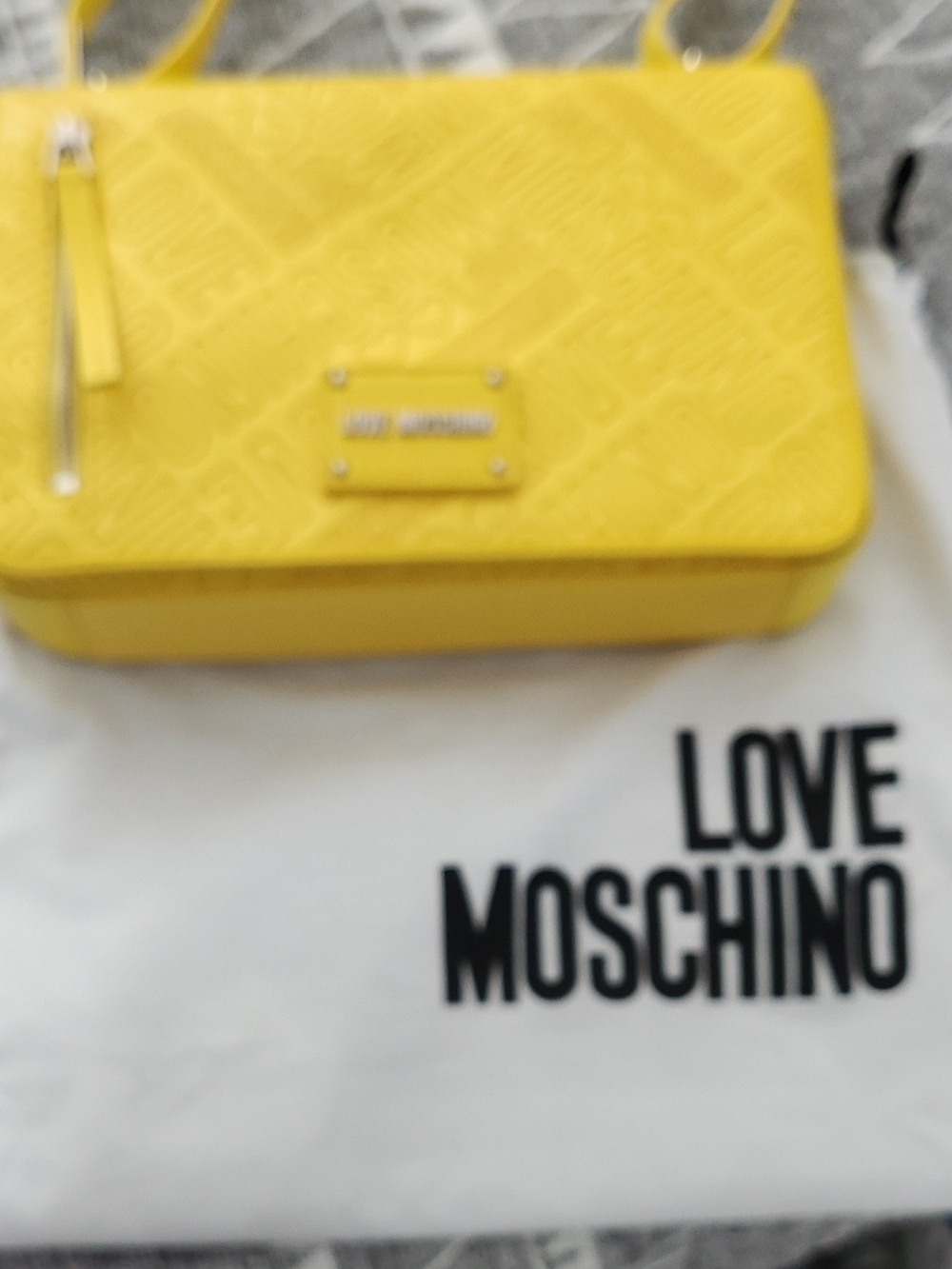 Love Moschino Yellow Quilted Logo Crossbody Bag
